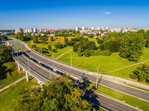 Lublin havadan. Sokak Filaret çevreleyen havadan manzara.