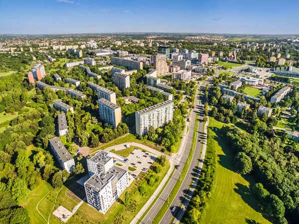 Lublin havadan. Sokak Filaret çevreleyen havadan manzara.