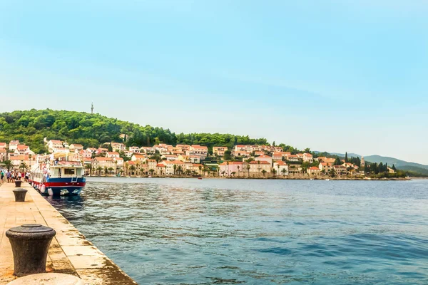 Chorvatsko - Ostrov Korčula. Historické město Korčula. — Stock fotografie