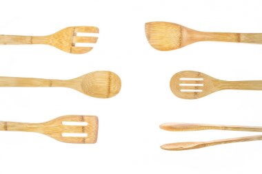 Bambu çatal bıçak takımı. Bambu kaşık. Ahşap çatal bıçak takımı. Bambu gıda aksesuarları.