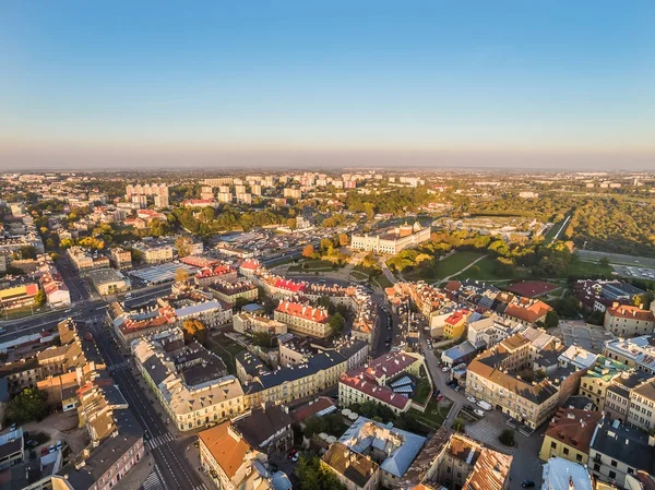 Lublin landscape with a bird's eye with visible castle, the old town and the buildings Kalinowszczyzny. — Stock Photo, Image