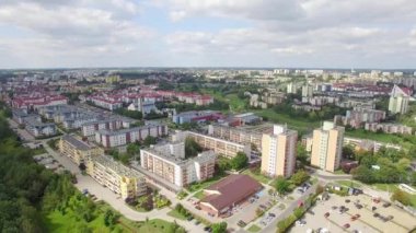 Kuş bakışı şehir manzarası. Lublin - Czuba bölge - manzara havadan. Kentsel peyzaj havadan gördün.