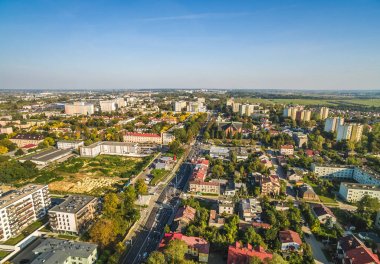 Lublin manzara Bronowice bölgesinin kuş bakışı gördüm. Majdanek Şehitler yolu çevresinde.