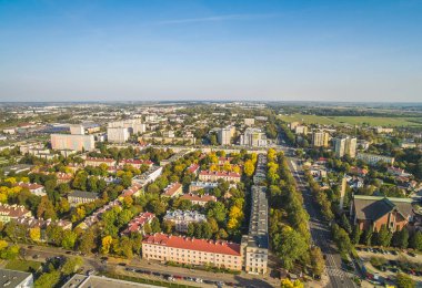 Lublin - Bronowice kuş bakışı. Majdak'ın şehit Street, havadan gördün çevresi.