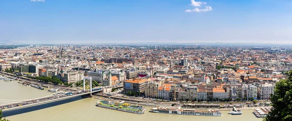 Budapest Panoráma Városra Vár Dombról Nézve Városi Táj Dunával Város — Stock Fotó