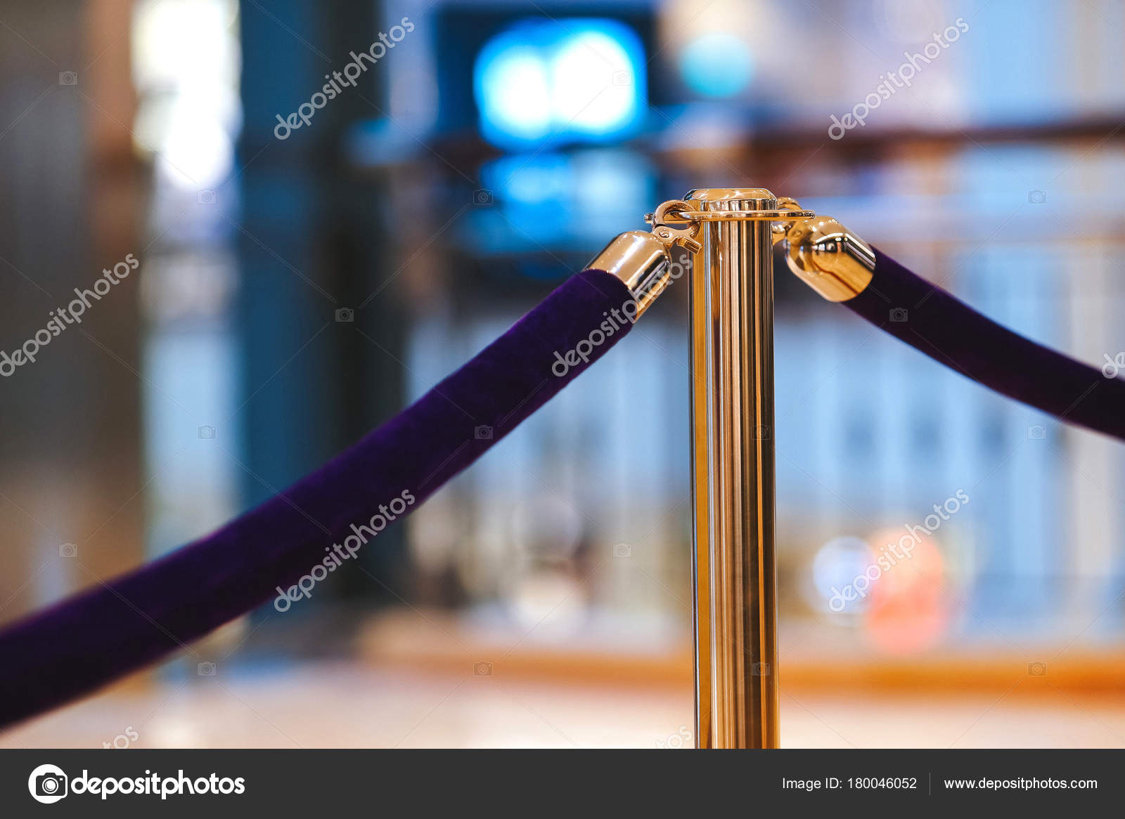 The Red Carpet fence pole with attached red ropes. Fencing at the