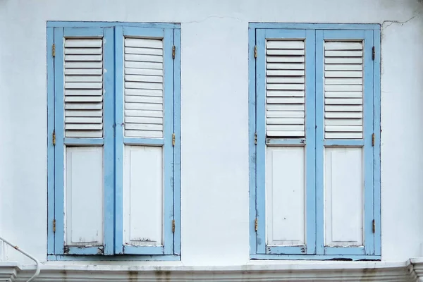 Fenêtres Traditionnelles Singapour Volets Les Façades Des Bâtiments Historiques Asie — Photo