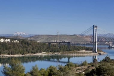 Chalkida yeni bir köprü, Eğriboz, Yunanistan