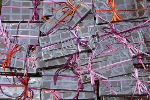 Pile of chocolate bars — Stock Photo, Image