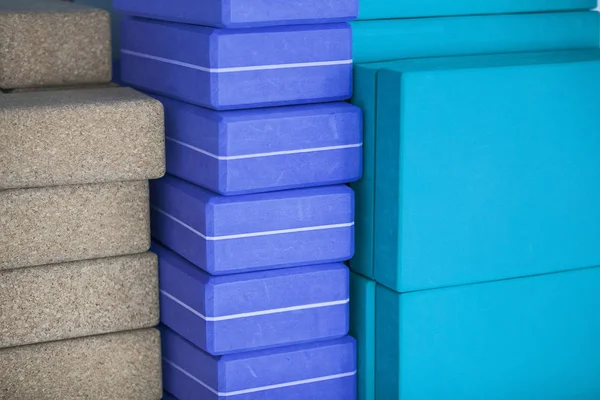 Colored yoga blocks