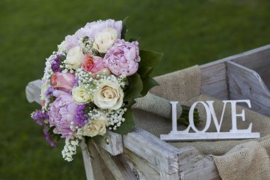 Düğün buket ile kelime aşk