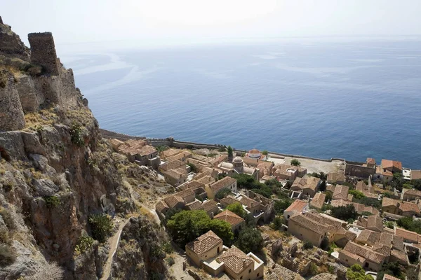 Monemvasia cidade, Lacônia, Peloponeso, Grécia Fotografia De Stock