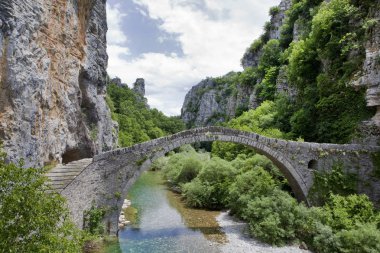 Kokkori kemer taş köprü Simgesel Yapı, Zagoria, Yunanistan