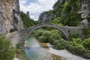 Kokkori kemer taş köprü Simgesel Yapı, Zagoria, Yunanistan