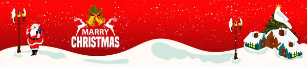 在明亮的圣诞背景和冬季的背景上 用雪花 星光勾勒出圣诞和新年的图解 圣诞快乐卡 — 图库矢量图片