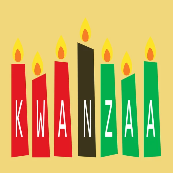 Creatieve Banner Voor Kwanzaa Met Traditionele Gekleurde Kaarsen Die Zeven — Stockvector