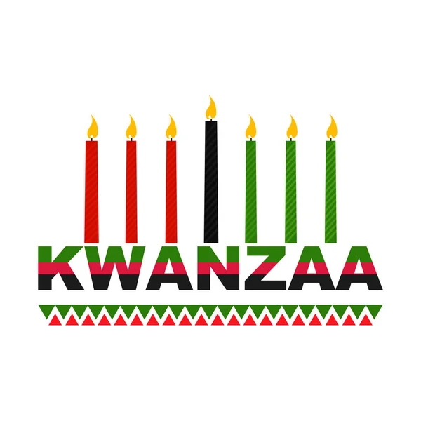 Creative Banner Kwanzaa Traditional Colored Candles Representing Seven Principles Nguzo — Stock Vector