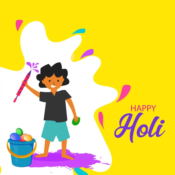 Kreative Illustration Von Happy Holi Poster Einladungskarte Und Buntem Hintergrund — Stockvektor