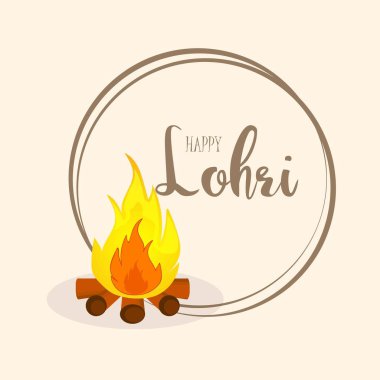 Punjabi Lohri kutlama şenlik ateşi arka planında süslü davullarla.