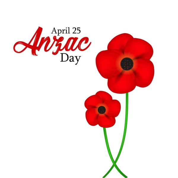 Decorative Paper Poppy Anzac Day National Day Remembrance Australia New — Stock Vector