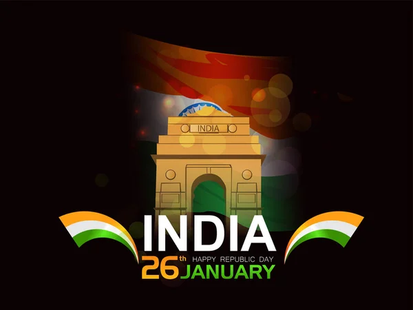 Tag Der Republik Indien Januar Vektorillustration — Stockvektor