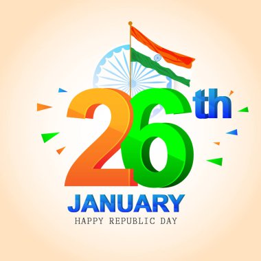 Cumhuriyet günü Hindistan kutlama vektör çizim 26 Ocak'ta-