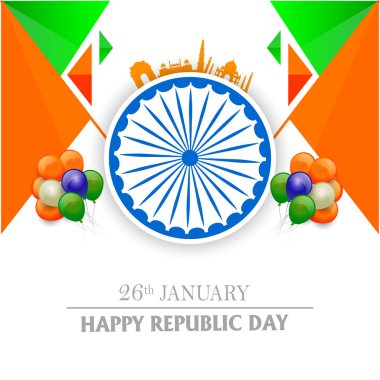 Cumhuriyet günü Hindistan kutlama vektör çizim 26 Ocak'ta-