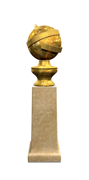 Golden globe on white background — Stock Photo, Image