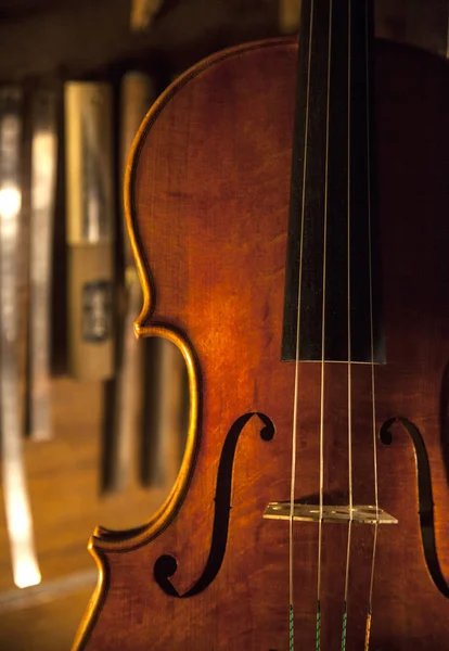 Processo de produção de violino artesanal — Fotografia de Stock