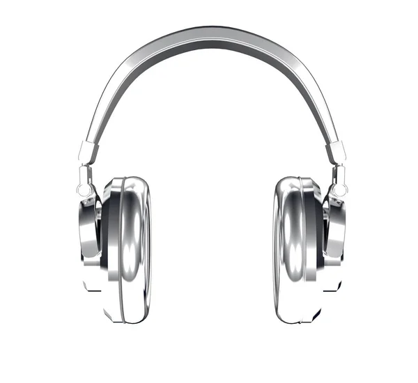 Metal color headphones 3d render — Stock Photo, Image