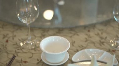 bir tablo içinde bir düğün Ziyafet çatal ile yakın