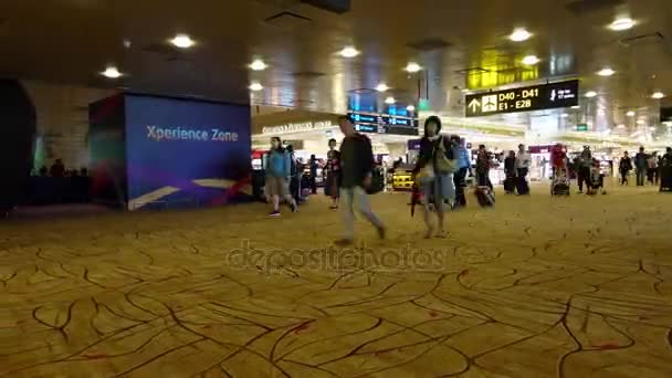 Zaman atlamalı iç Singapur Changi Havaalanı — Stok video