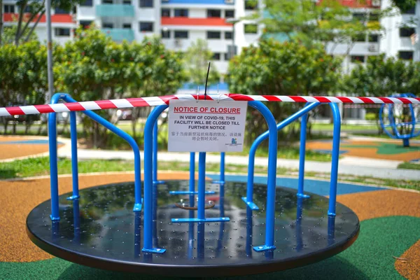 Politica Isolamento Interruttore Automatico Singapore Durante Covid19 Incarica Persone Rimanere — Foto Stock
