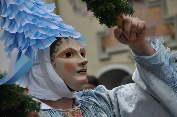 Maske Des Frhlings Bei Der Fasnacht Werdenfels — ストック写真