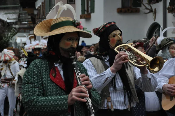 Maskierte Musikanten Der Fasnacht — Zdjęcie stockowe