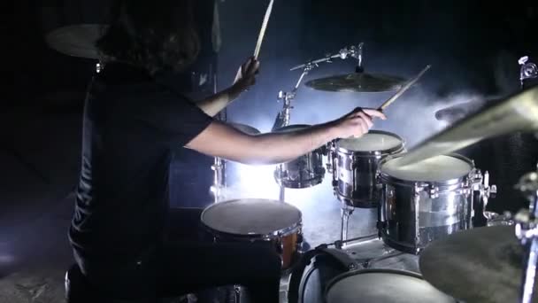 Guitarra baterista en ensayo — Vídeos de Stock