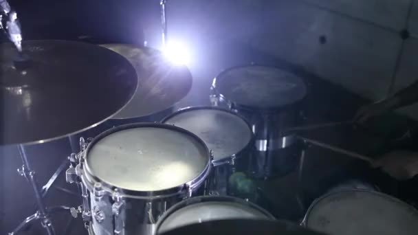 Drummer gitaar in repetitie — Stockvideo