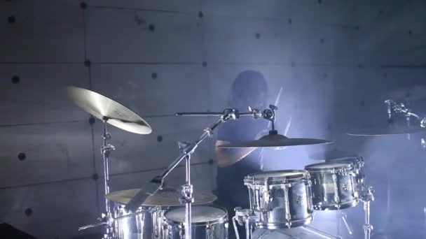 在排练的鼓手吉他 — 图库视频影像