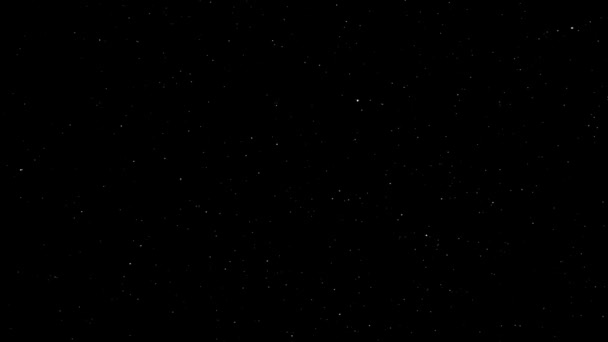 Muitas estrelas no céu noturno se movem para a direita e piscam . — Vídeo de Stock