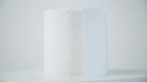 Roll of toilet paper. Concept of personal hygiene — Stock Video