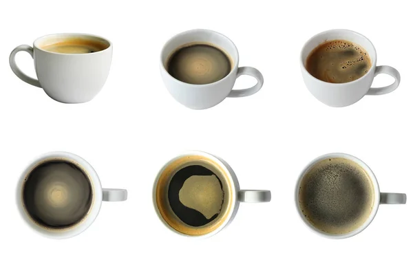 Coffee Collection in any angle with clipping path,normal and top view. — Stock Photo, Image