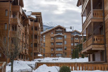 Bulgaristan 'ın Bansko kentindeki Pirin istasyonunda kış mevsimi