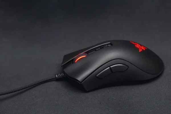 28 February 2020: Bucharest, Romania. The mouse Razer Deathadder v2 shots for blogs 