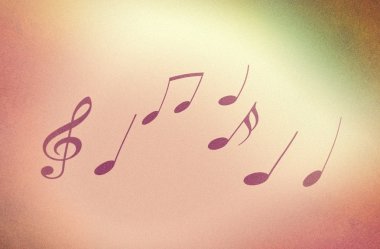 Müzik arka plan illüstrasyon taneli tekniği ile yapılan notları ile