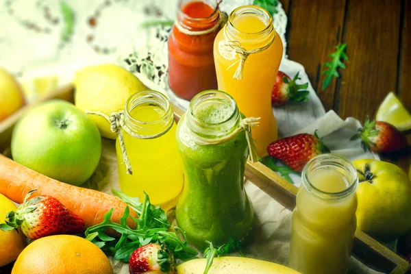 Friska Drycker Dryck Färsk Juice Och Smoothie För Din Hälsosam — Stockfoto