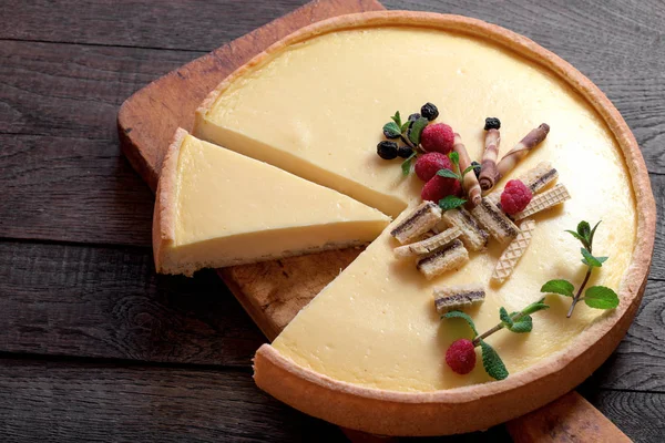 Sano Classico Casalingo Cheesecake Primo Piano — Foto Stock