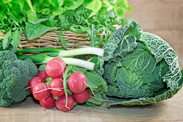 Les Légumes Frais Biologiques Sont Des Aliments Sains Riches Vitamines — Photo