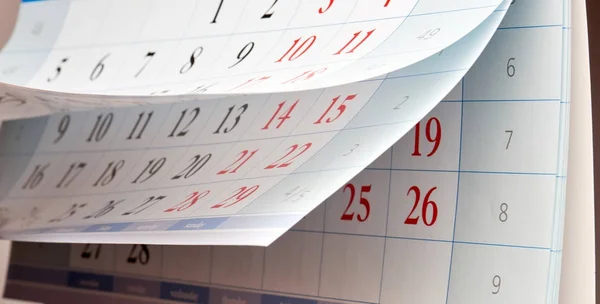 Tres hojas de calendario con números negros — Foto de Stock