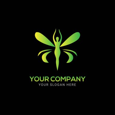 Renkli kelebek logo şablonu tasarımı