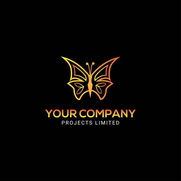 Gerçekçi renkli kelebek logo şablonu tasarımı